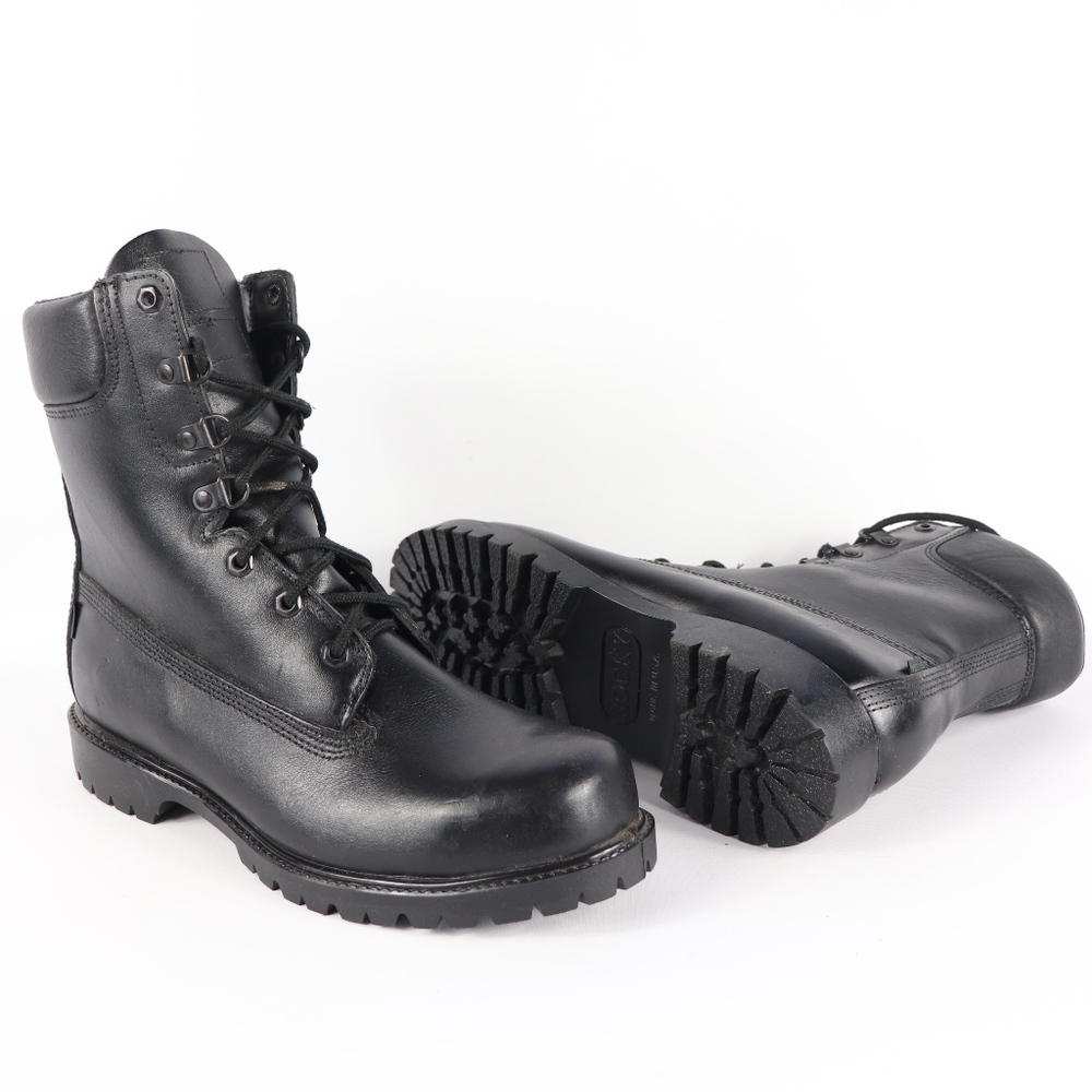 Vtg New Rocky Mens 9 MW Steel Toe Leather Boots